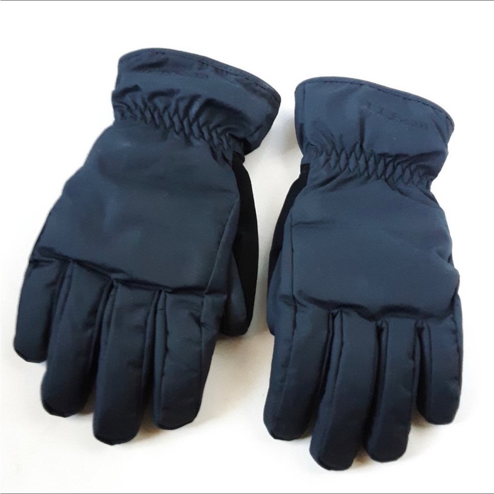 LL Bean Men Goose Down Black Winter Gloves size S